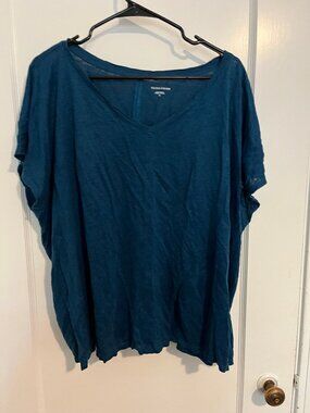 Eileen Fisher Organic Linen Jersey V-Neck Tee